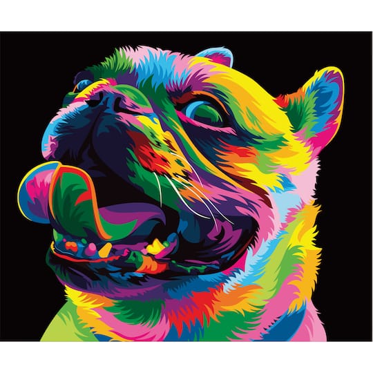 Sparkly Selections Colorful Pug Diamond Painting Kit, Square Diamonds